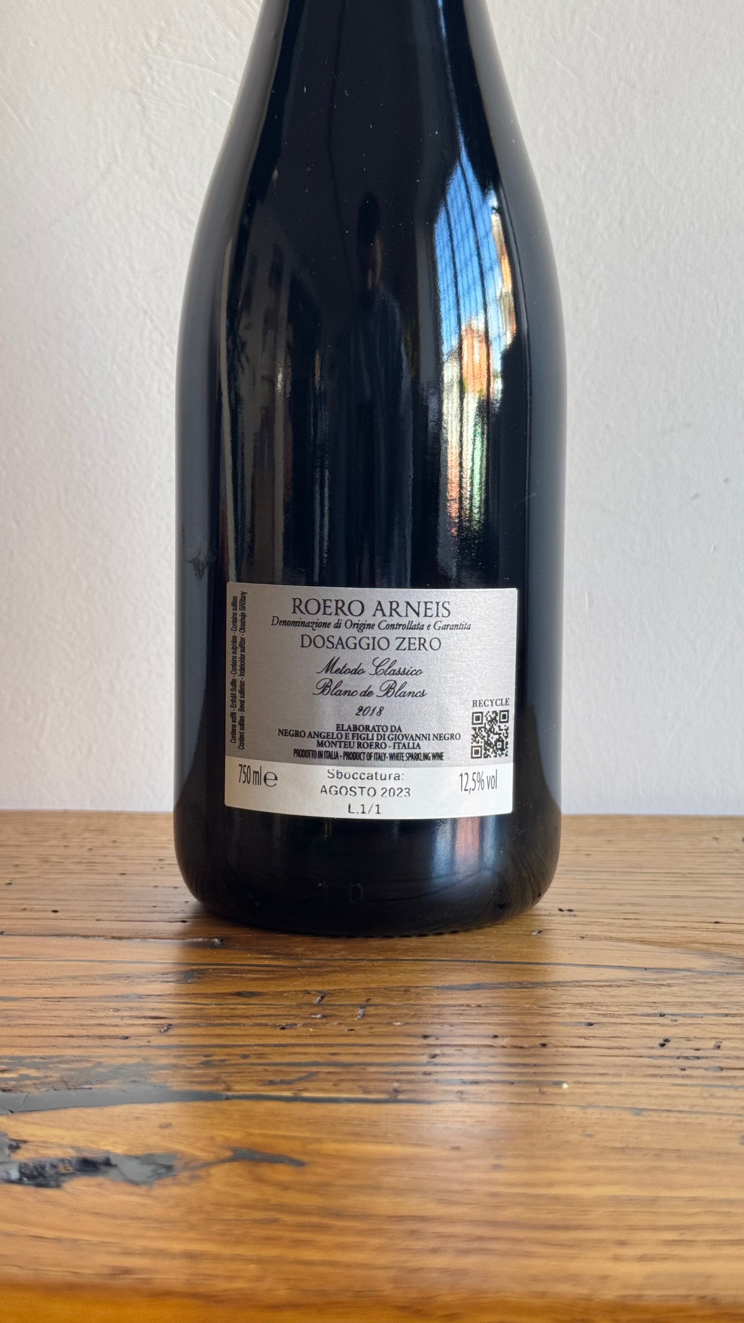 Blanc de Blancs Dosage Zero, Angelo Negro 2018